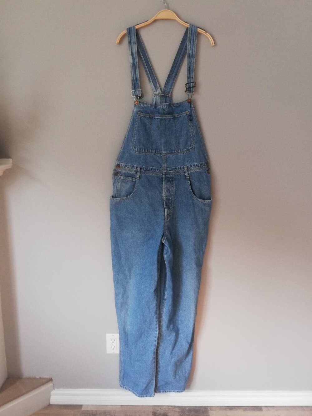 Vtg 90s Club Monaco Denim Overalls Unisex Men M/L Women XL